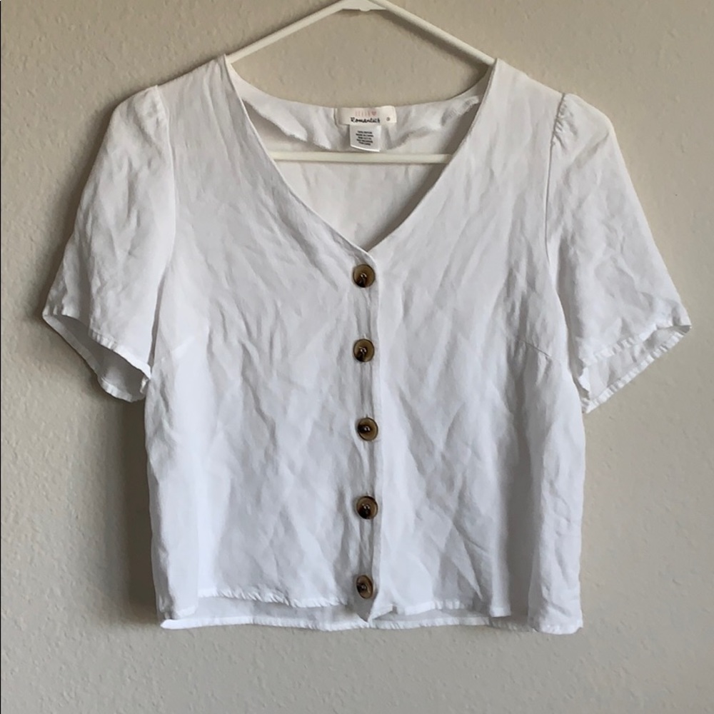 Cropped button up shirt, never worn!